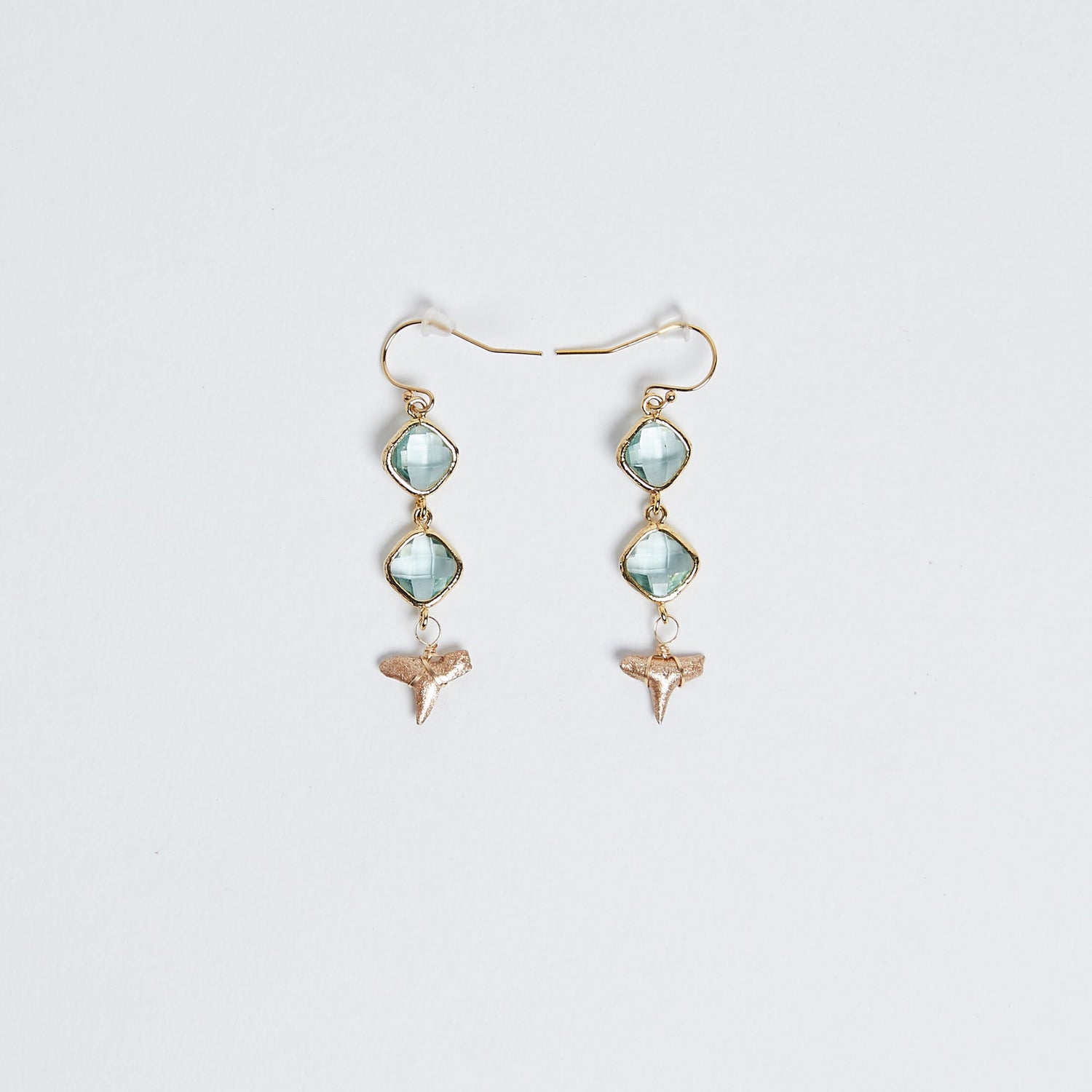 gorgeous gold sharktooth earrings saltwater luxe by Foxy Fossils 