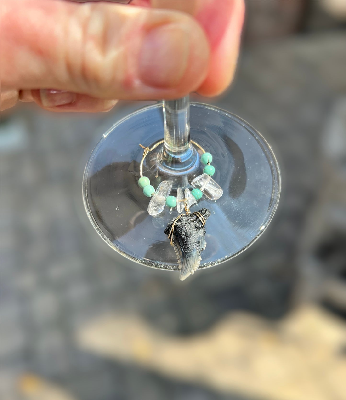 Shark Tooth Wine Glass Charms