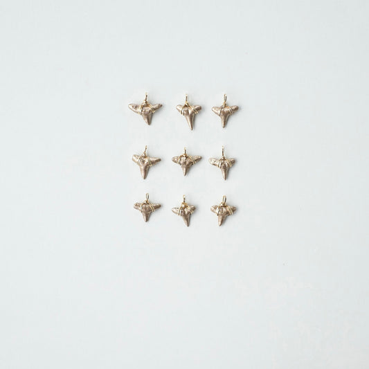 gold shark tooth pendants-real fossil shark teeth charms pendants-wire wrapped gold shark tooth pendants—Foxy Fossils 