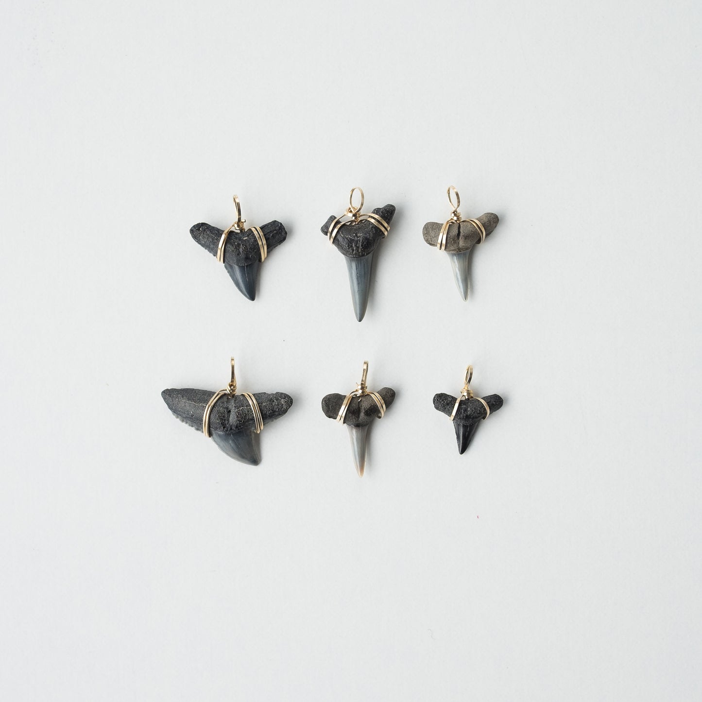 Wire-Wrapped Shark Tooth Necklace - Natural with your choice of stones