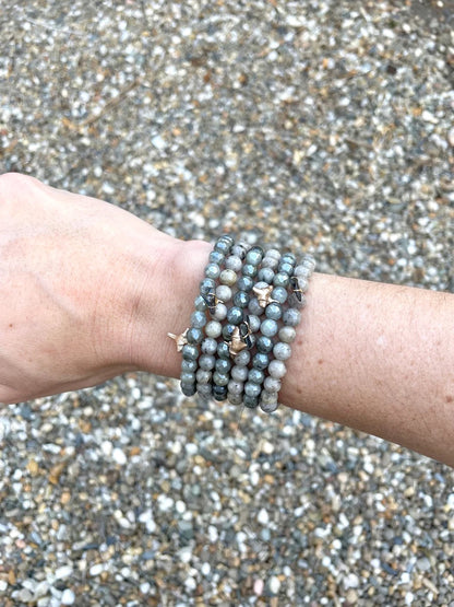Stackable Beaded Shark Tooth Stretch Bracelets