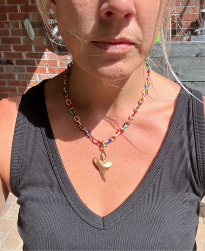 Color Pop Shark Tooth Necklace