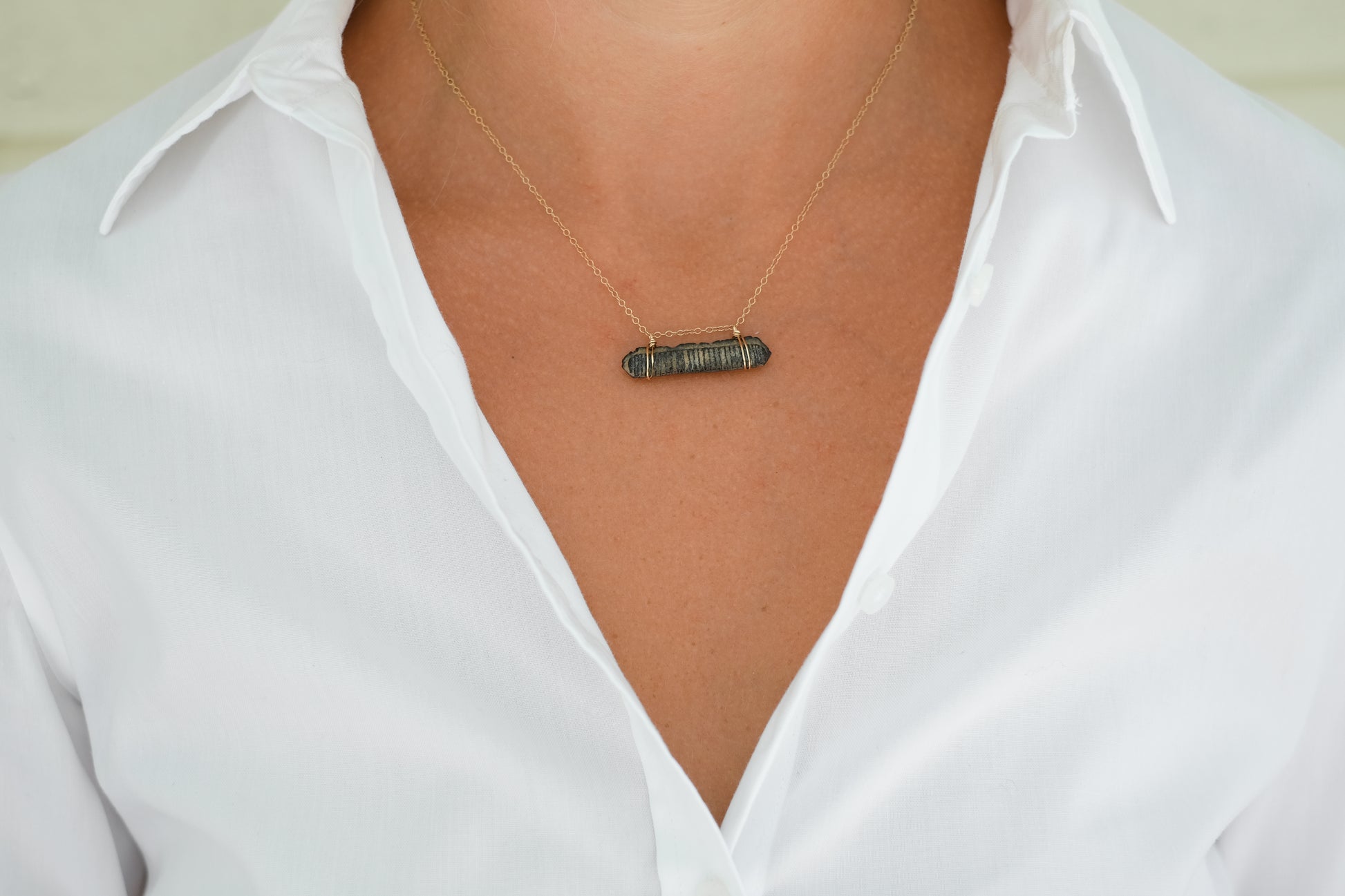 Stingray Mouth Plate Necklace — Stingray Fossil Jewelry Foxy Fossils