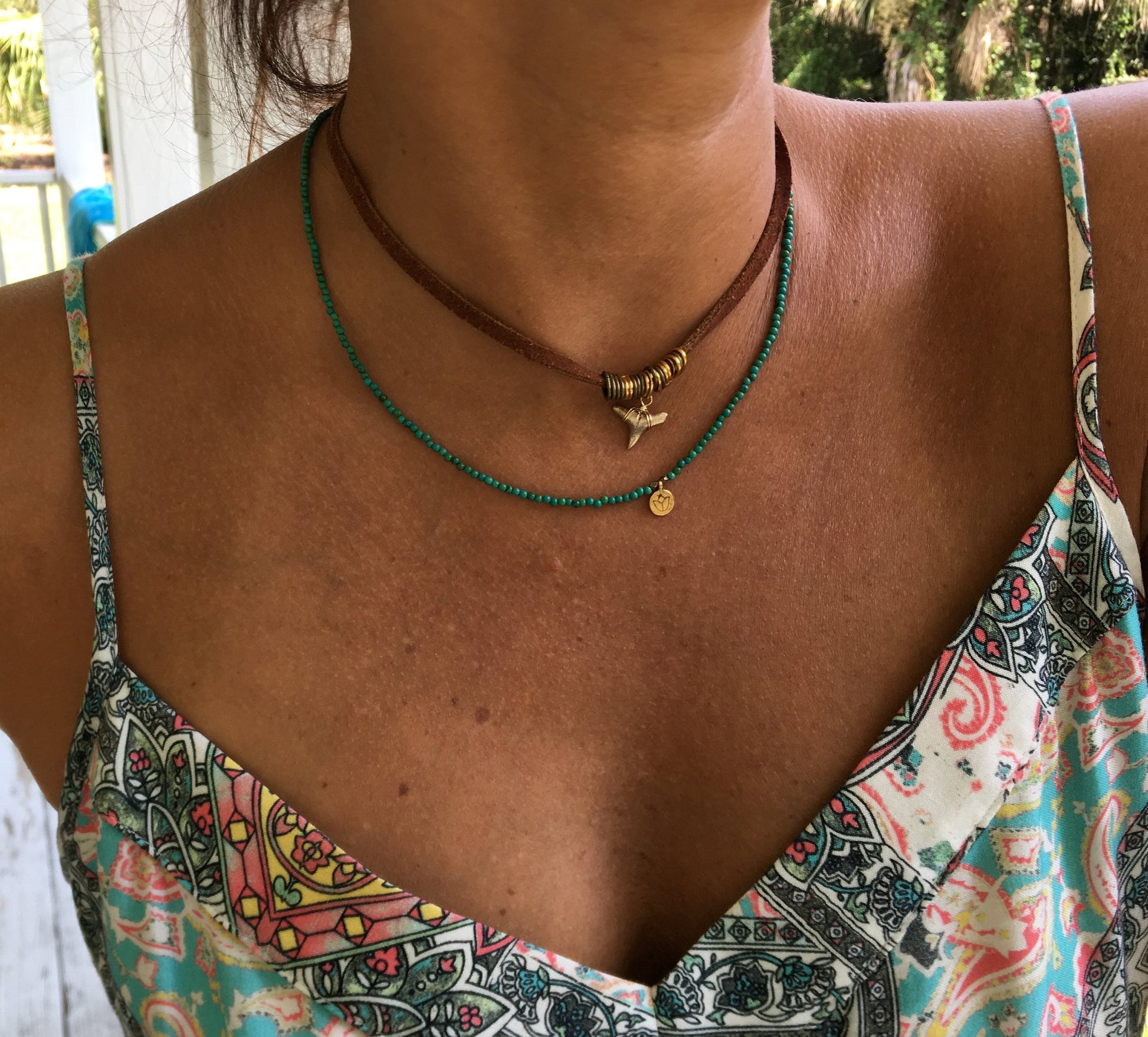 Leather Wrap Shark Tooth Bracelet - Foxy Fossils