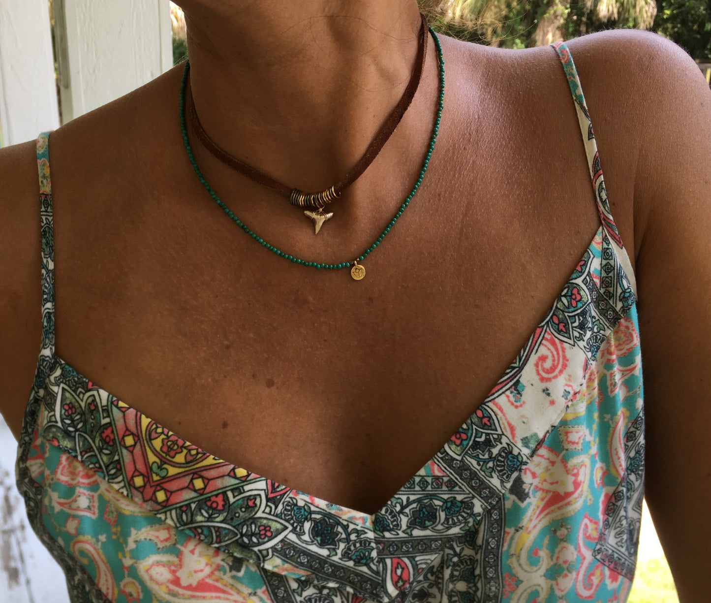 Leather Wrap Shark Tooth Bracelet - Foxy Fossils