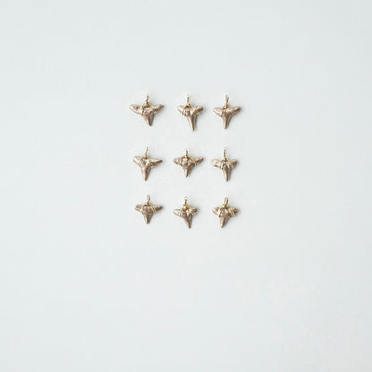 real shark teeth pendants in gold - fossilized shark teeth in gold- foxy fossils