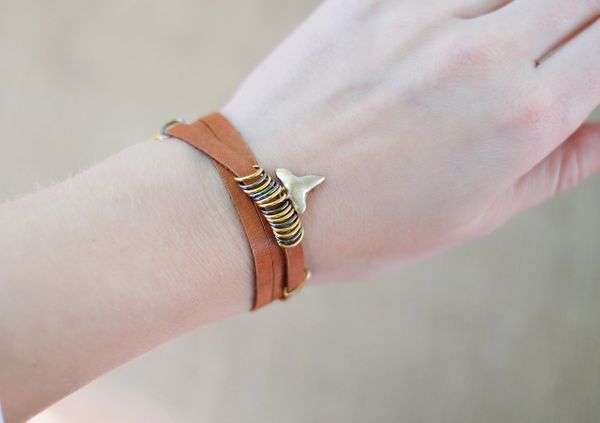 Leather Wrap Shark Tooth Bracelet - Foxy Fossils