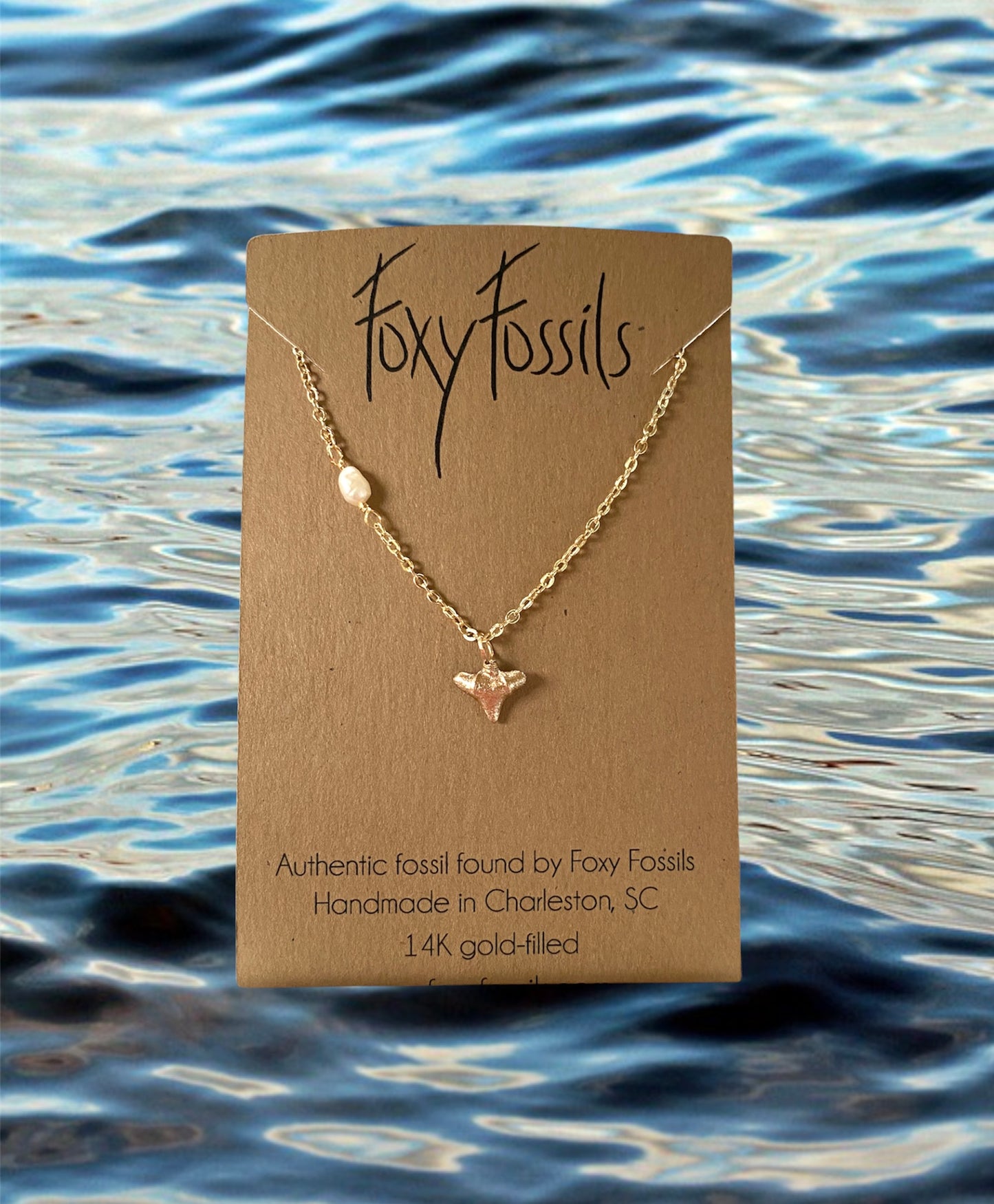 The Sullivan's Necklace—Gold Shark Tooth | Foxy Fossils
