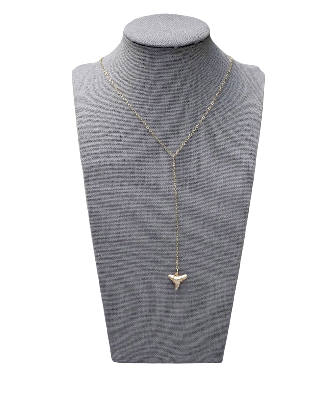 luxury gold shark tooth y necklace-real shark tooth necklace dainty ethically collected fossilized shark teeth - Foxy Fossils
