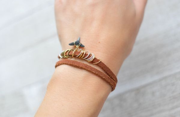 Leather Wrap Shark Tooth Bracelet - Foxy Fossils