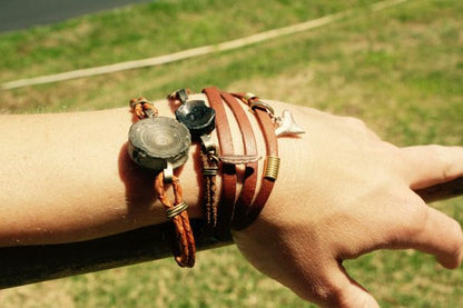 Leather Wrap Shark Tooth Bracelet - Foxy Fossils
